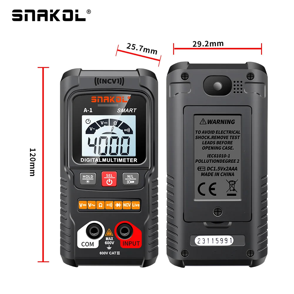 Profesional Digital Multimeter AC DC NCV Smart Multimeters Multimetro Ohm Voltage Meter Auto Range 600V Electrician Tester