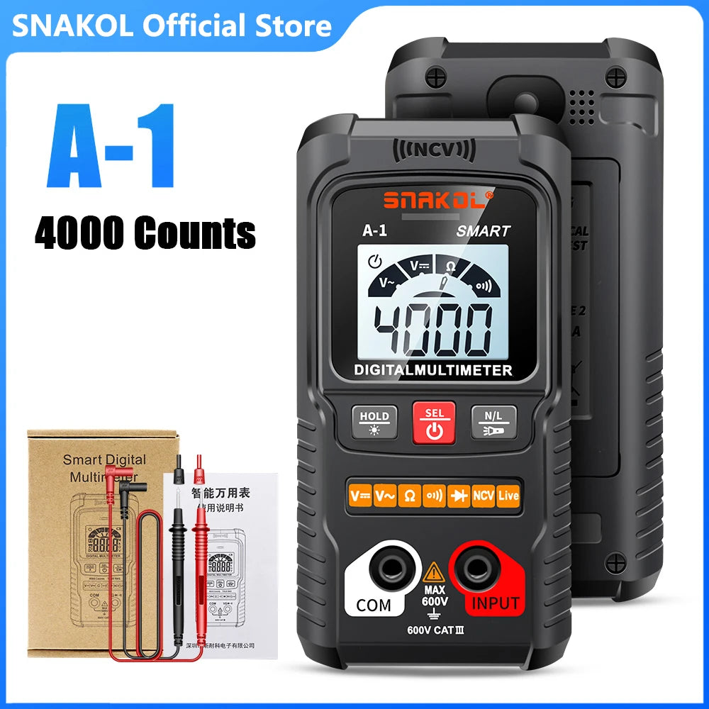 Profesional Digital Multimeter AC DC NCV Smart Multimeters Multimetro Ohm Voltage Meter Auto Range 600V Electrician Tester