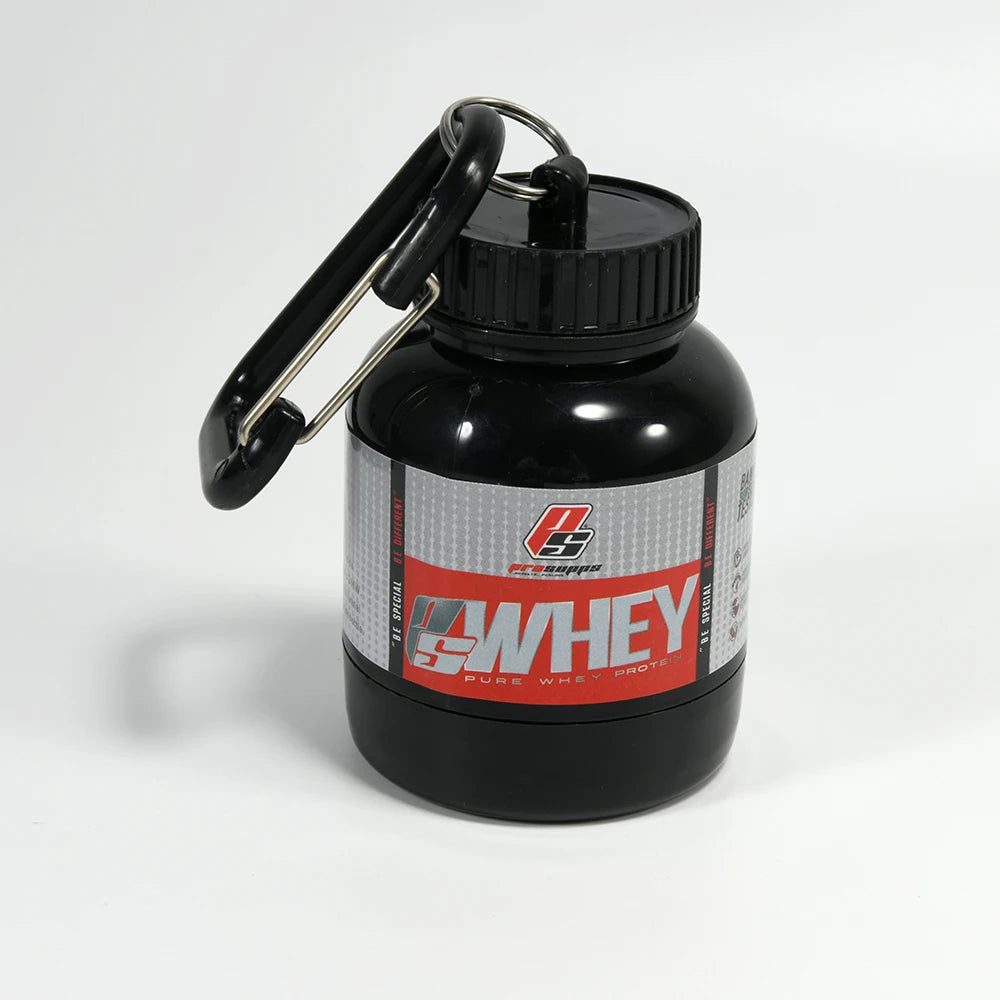 Portable Mini Protein Powder Bottle with Whey Keychain Health Funnel Medicine Box Small Water Cup, Outdoor Camping Container, Ho