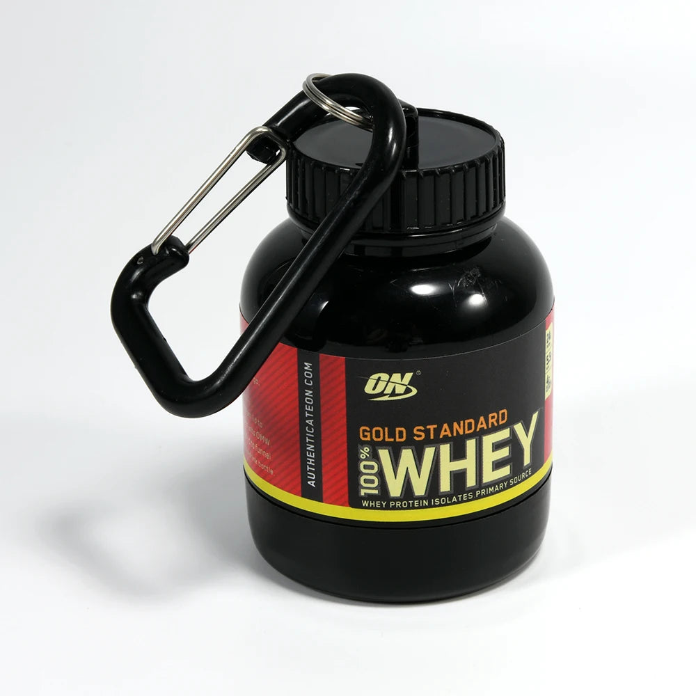 Portable Mini Protein Powder Bottle with Whey Keychain Health Funnel Medicine Box Small Water Cup, Outdoor Camping Container, Ho