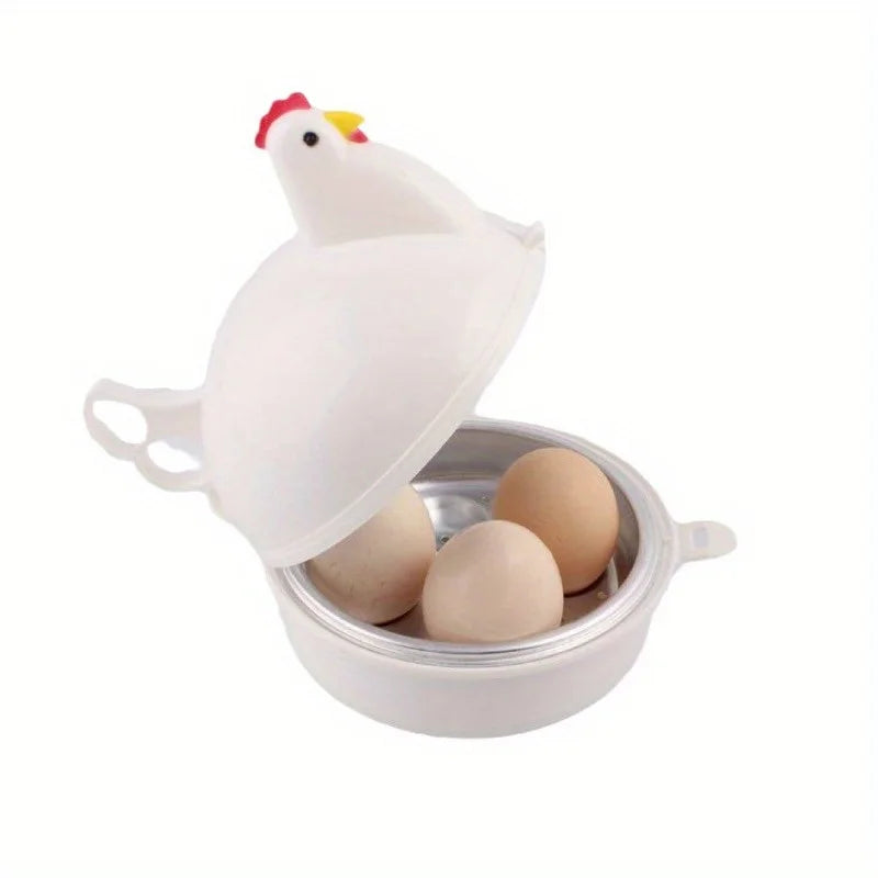New Lovely Chicken Shaped Egg Boiler Steamer 4 Eggs 1Egg Microwave Egg Cooker Cooking Tool Kitchen Accessories