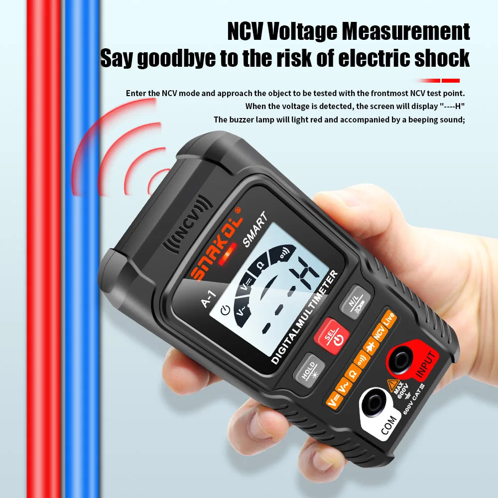 Profesional Digital Multimeter AC DC NCV Smart Multimeters Multimetro Ohm Voltage Meter Auto Range 600V Electrician Tester